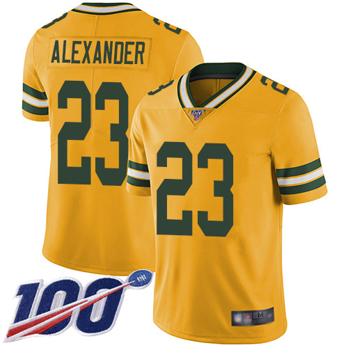 Green Bay Packers Limited Gold Men #23 Alexander Jaire Jersey Nike NFL 100th Season Rush Vapor Untouchable->green bay packers->NFL Jersey